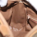 CELINE Macadam Canvas Shoulder Bag Beige Gold Auth bs33904-20