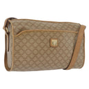 CELINE Macadam Canvas Shoulder Bag Beige Gold Auth bs33904-1