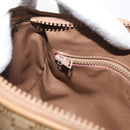 CELINE Macadam Canvas Shoulder Bag Beige Gold Auth bs33904-21