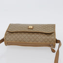 CELINE Macadam Canvas Shoulder Bag Beige Gold Auth bs33904-6