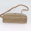 CELINE Macadam Canvas Shoulder Bag Beige Gold Auth bs33904-5