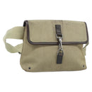 GUCCI Body Bag Canvas Beige Silver 92543 Auth bs33907-1