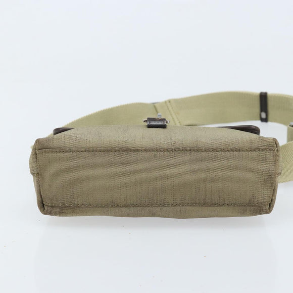 GUCCI Body Bag Canvas Beige Silver 92543 Auth bs33907