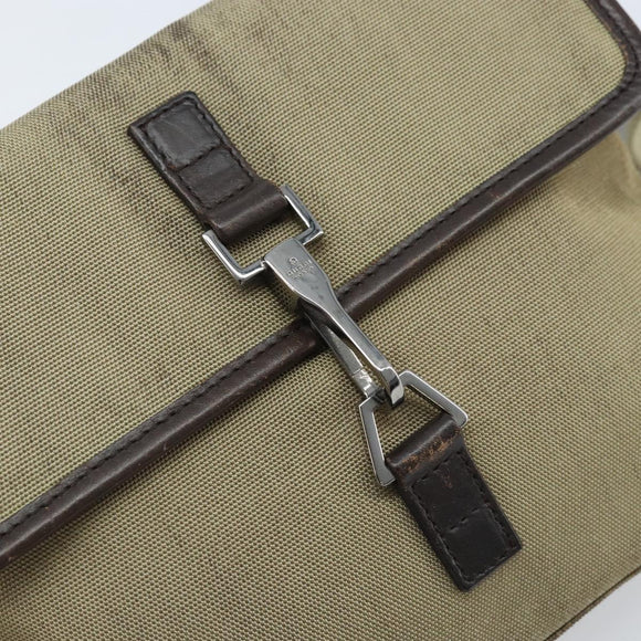 GUCCI Body Bag Canvas Beige Silver 92543 Auth bs33907