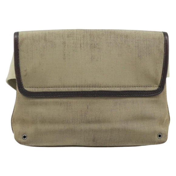 GUCCI Body Bag Canvas Beige Silver 92543 Auth bs33907
