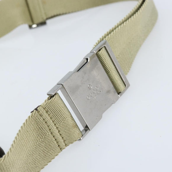 GUCCI Body Bag Canvas Beige Silver 92543 Auth bs33907