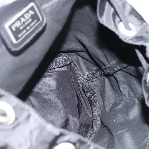 PRADA Backpack Nylon Black Silver Auth bs33909