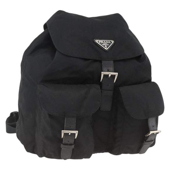 PRADA Rucksack Nylon Schwarz Silber Auth bs33909
