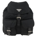 PRADA Backpack Nylon Black Silver Auth bs33909-13