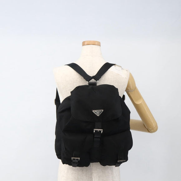 PRADA Rucksack Nylon Schwarz Silber Auth bs33909