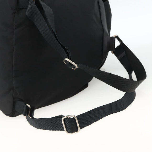 PRADA Backpack Nylon Black Silver Auth bs33909