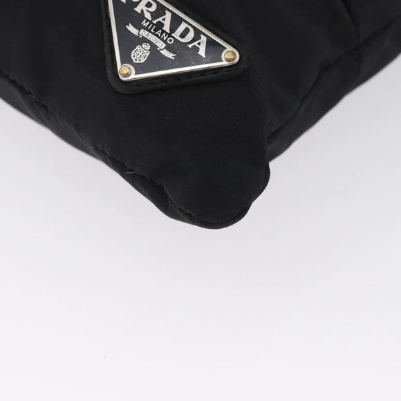 PRADA Shoulder Bag Nylon Black Silver Auth bs33911