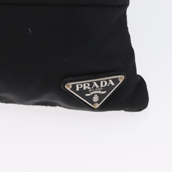 PRADA Shoulder Bag Nylon Black Silver Auth bs33911