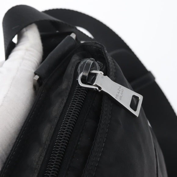 PRADA Shoulder Bag Nylon Black Silver Auth bs33911