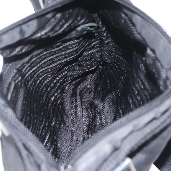PRADA Shoulder Bag Nylon Black Silver Auth bs33911