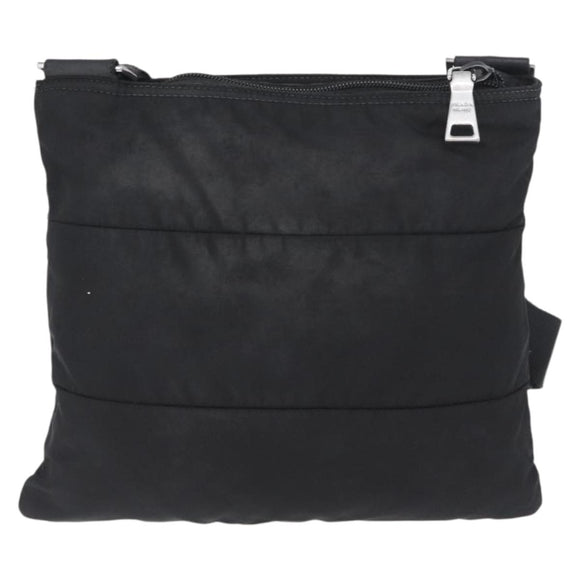 PRADA Shoulder Bag Nylon Black Silver Auth bs33911