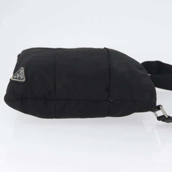 PRADA Shoulder Bag Nylon Black Silver Auth bs33911