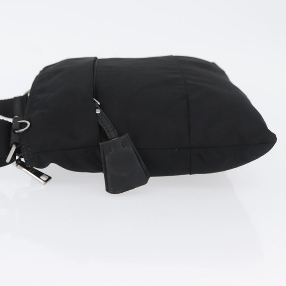 PRADA Shoulder Bag Nylon Black Silver Auth bs33911