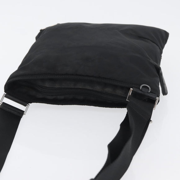 PRADA Shoulder Bag Nylon Black Silver Auth bs33911