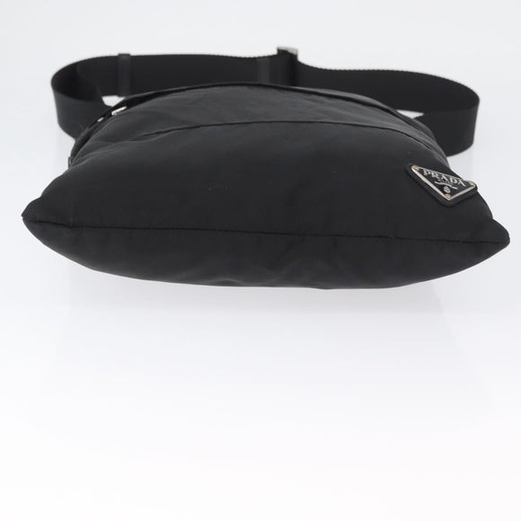 PRADA Shoulder Bag Nylon Black Silver Auth bs33911