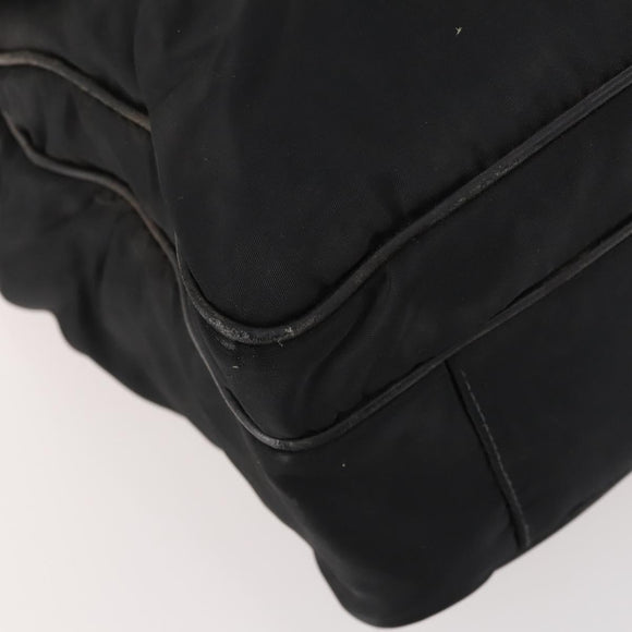 PRADA Hand Bag Nylon Black Silver Auth bs33914