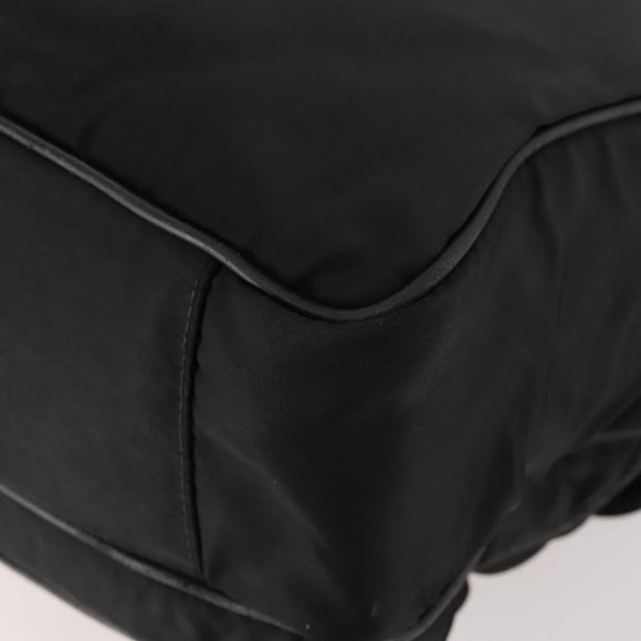 PRADA Hand Bag Nylon Black Silver Auth bs33914