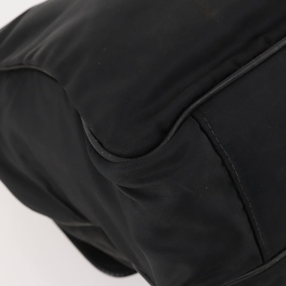 PRADA Hand Bag Nylon Black Silver Auth bs33914