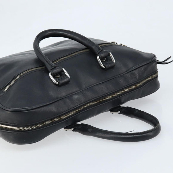 DOLCE&GABBANA Handtas Leer Zilver Zwart Auth bs33923