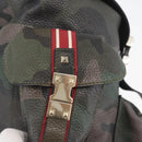 VALENTINO Backpack Leather Khaki Auth bs33924-21