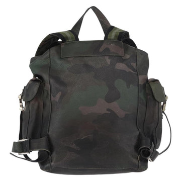 VALENTINO Backpack Leather Khaki Auth bs33924 - 0