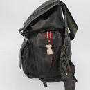 VALENTINO Backpack Leather Khaki Auth bs33924-3
