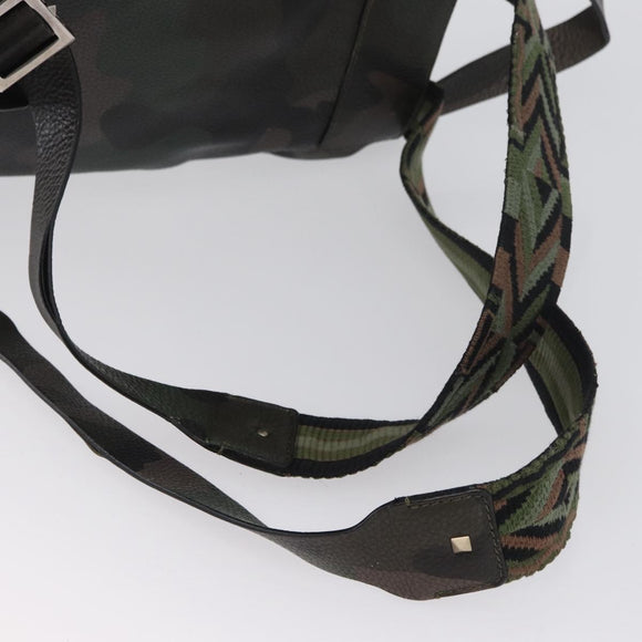 VALENTINO Backpack Leather Khaki Auth bs33924