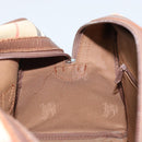 BURBERRY Nova Check Hand Bag Canvas Gold Beige Auth bs33928-19