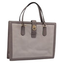 Salvatore Ferragamo Tote Bag Leather Gray Gold Auth bs33929-1