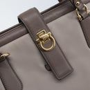 Salvatore Ferragamo Tote Bag Leather Gray Gold Auth bs33929-17