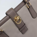 Salvatore Ferragamo Tote Bag Leather Gray Gold Auth bs33929-23