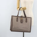 Salvatore Ferragamo Tote Bag Leather Gray Gold Auth bs33929-24