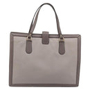 Salvatore Ferragamo Tote Bag Leather Gray Gold Auth bs33929-2