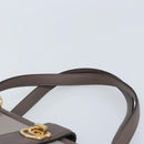 Salvatore Ferragamo Tote Bag Leather Gray Gold Auth bs33929-8