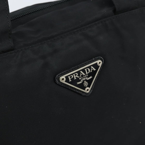 PRADA Handtasche Nylon Silber Schwarz Auth bs33931