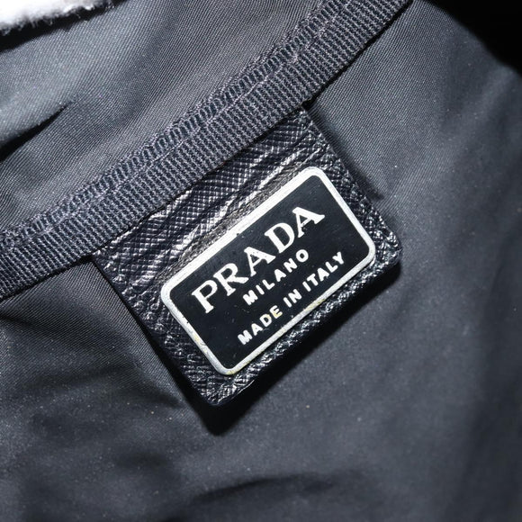 PRADA Handtasche Nylon Silber Schwarz Auth bs33931