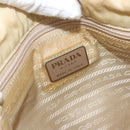 PRADA Handtas Nylon Zilver Beige Auth bs33932-18