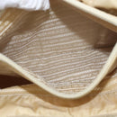 PRADA Handtas Nylon Zilver Beige Auth bs33932-25