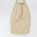 PRADA Handtas Nylon Zilver Beige Auth bs33932-5