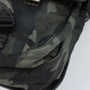 PRADA Shoulder Bag Nylon Khaki Silver Auth bs33935-10