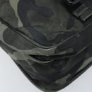 PRADA Shoulder Bag Nylon Khaki Silver Auth bs33935-11