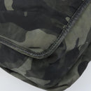 PRADA Shoulder Bag Nylon Khaki Silver Auth bs33935-13