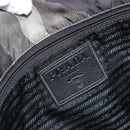 PRADA Shoulder Bag Nylon Khaki Silver Auth bs33935-19