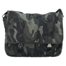 PRADA Shoulder Bag Nylon Khaki Silver Auth bs33935-2
