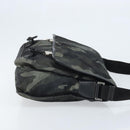 PRADA Shoulder Bag Nylon Khaki Silver Auth bs33935-4